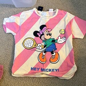 Zara Pink and Cream Minnie Mouse Kids T-Shirt